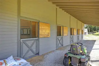 covered area along length of barn - 72 feet long