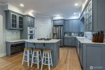 Kitchen showing panty door