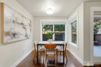 Dining area off the kitchen