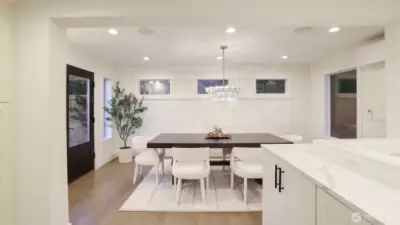 Formal dining room can accommodate large or small groups and is a great place to connect over meals.