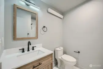 Primary bathroom on upper level