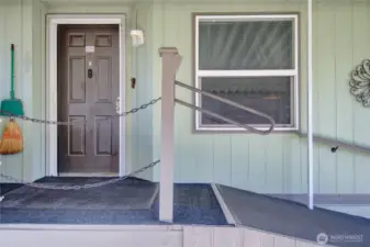 Front entrance with ramp.