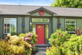 There are two steps to enter the house and zero steps throughout the interior.