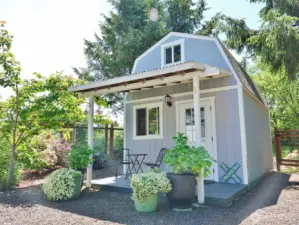 12'x16' Tuff Shed w/ porch and 30-amp power.