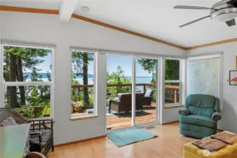 This is your view through the whole great room.