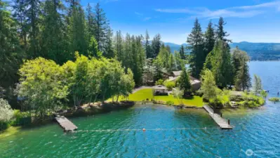 2 private docs 3187 Agate Bay Lane, and roped off swimming hole