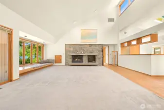 Wood burning fireplace