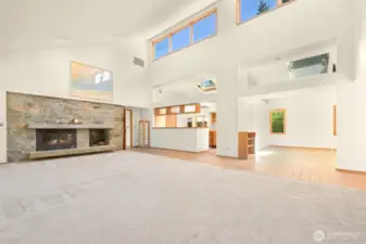 Wood burning fireplace