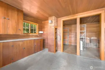 Inside of 1 cabin. 1 of the cabins completed with bedroom/bathroom & kitchen