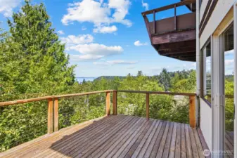 Deck and view from basement entertaining room.