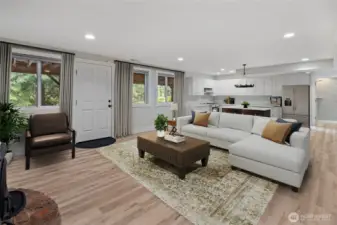 This is a virtual reality remodel and staging of downstairs and 2nd kitchen option! The basement is plumbed for a 2nd kitchen.