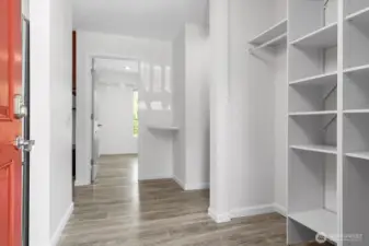 Built in storage and closed at entry