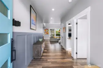 Large entryway with trim detail