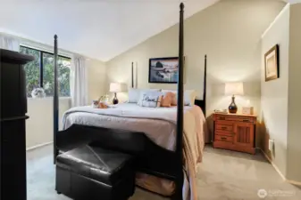 Primary Bedroom With Vaulted Ceilings