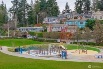 Overlooking the park with trails and activities