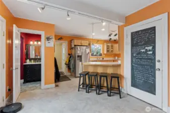 Informal dining. Door to the left in this photo leads to the bath with shower