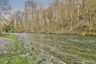 A view up river.