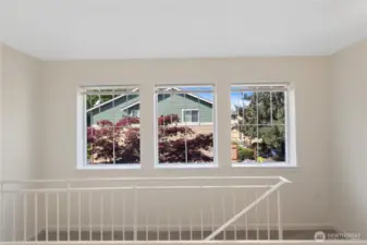 Top level landing lets in tons of natural light!