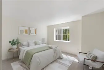 Primary bedroom w/ new window.