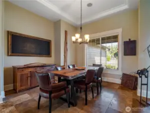 Spacious dining room to hold lively dinner parties.
