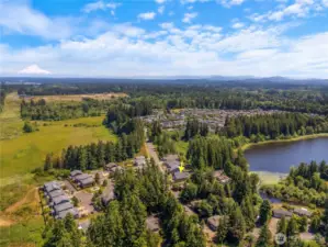 Another aerial view of the property in relation to the surrounding area.