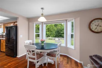 Nook and family room conveniently located next to kitchen.