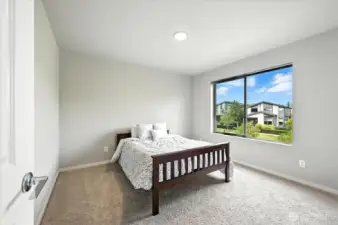 This bedroom has a nice size walk-in closet.