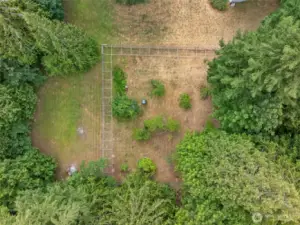 Fenced in space for fruit trees.