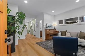 Enter into the spacious living room.