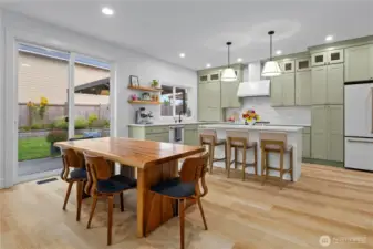The slider door off the kitchen has a great flow from indoors to outdoors. Perfect for summer BBQs.