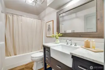 Updated hall bathroom.