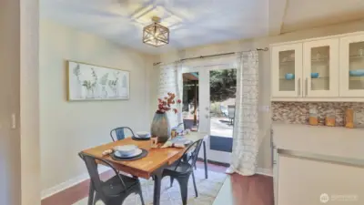 Enjoy easy access to the dining area, just steps from the kitchen.