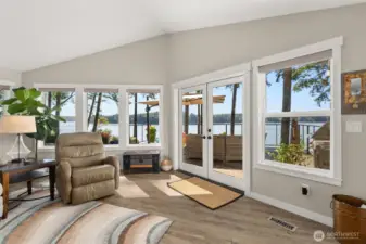 French doors to relaxing outdoor space.