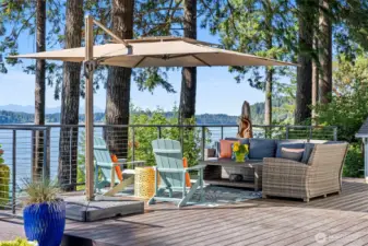 Sun soaked deck with custom railings