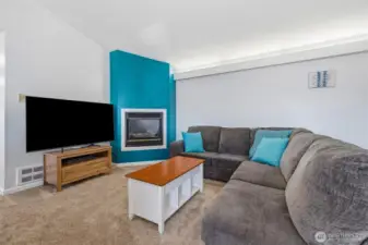 Natural gas fireplace is enough to heat the entire condo most of the year.