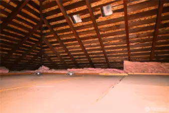 Attic includes finished flooring and offers exceptional storage space.