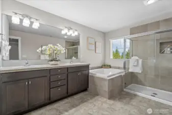 Luxury Primary Bath with Soaking Tub, Shower, and Dual Sinks