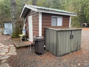 10 x 10 storage shed, w/smaller shed for bike storage.