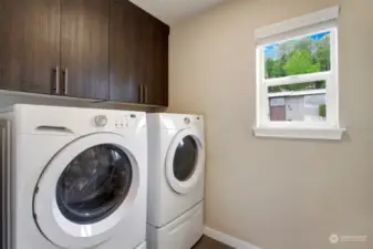 Convenient upper level laundry means no hauling baskets of clothes up and down the stairs!