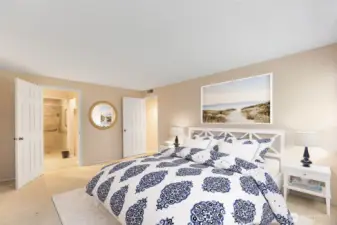 Primary bedroom virtually staged