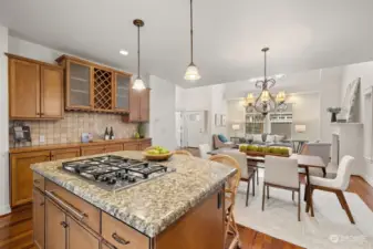 Extra cabinetry in the built-in wall unit