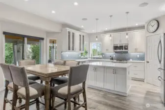 All appliances will stay, including fridge, microhood/convection oven, front load W/D and a spare fridge in the laundry room.  All kitchen appliances are Kenmore Elite and about 7 years old, except GE gas slide in gas range which is new in 2024