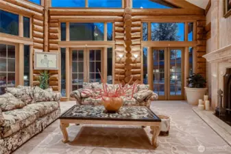 A framed windows facing directly to Mount Si.