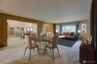 Living room, virtually staged