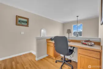 Built in office on top of the stairs