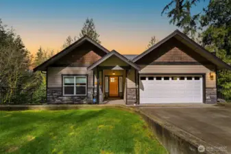 Gently sloped driveway