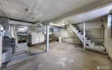 Basement with Laundry and storage