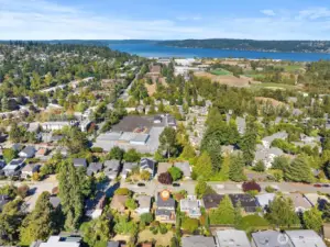 Aerial photo looking north. You can see Magnuson Park