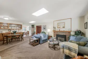 Large dining buffet plus gas fireplace in Living & Dining rooms