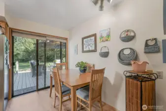 Dining Nook opens to back deck.